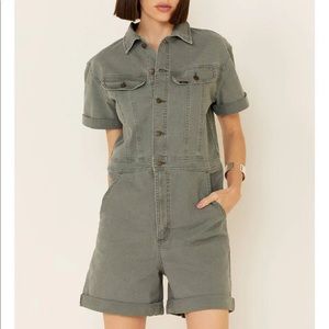 Anthropology - Lee Denim - Vintage Modern Romper - Moss Green - Coveralls